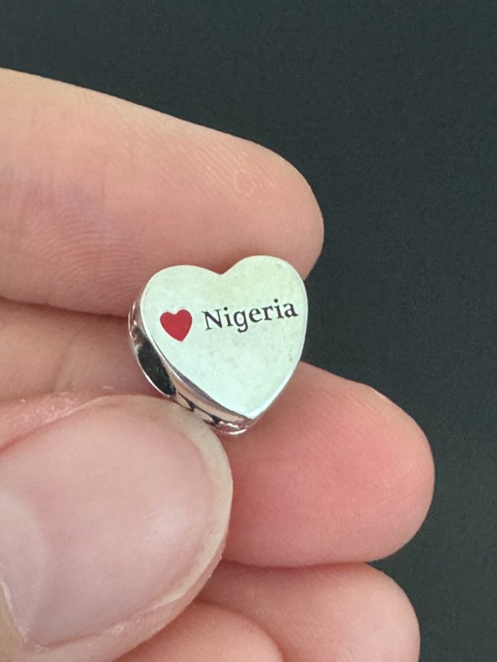 Authentic Pandora Nigeria Flag Heart Exclusive Charm - Picture 7 of 7